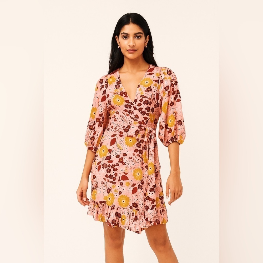 ByTiMo Floral Ruffle Wrap Dress